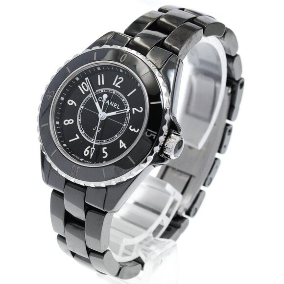 CHANEL J12 H5695 Black ceramic date black Dial Quartz Ladies Watch